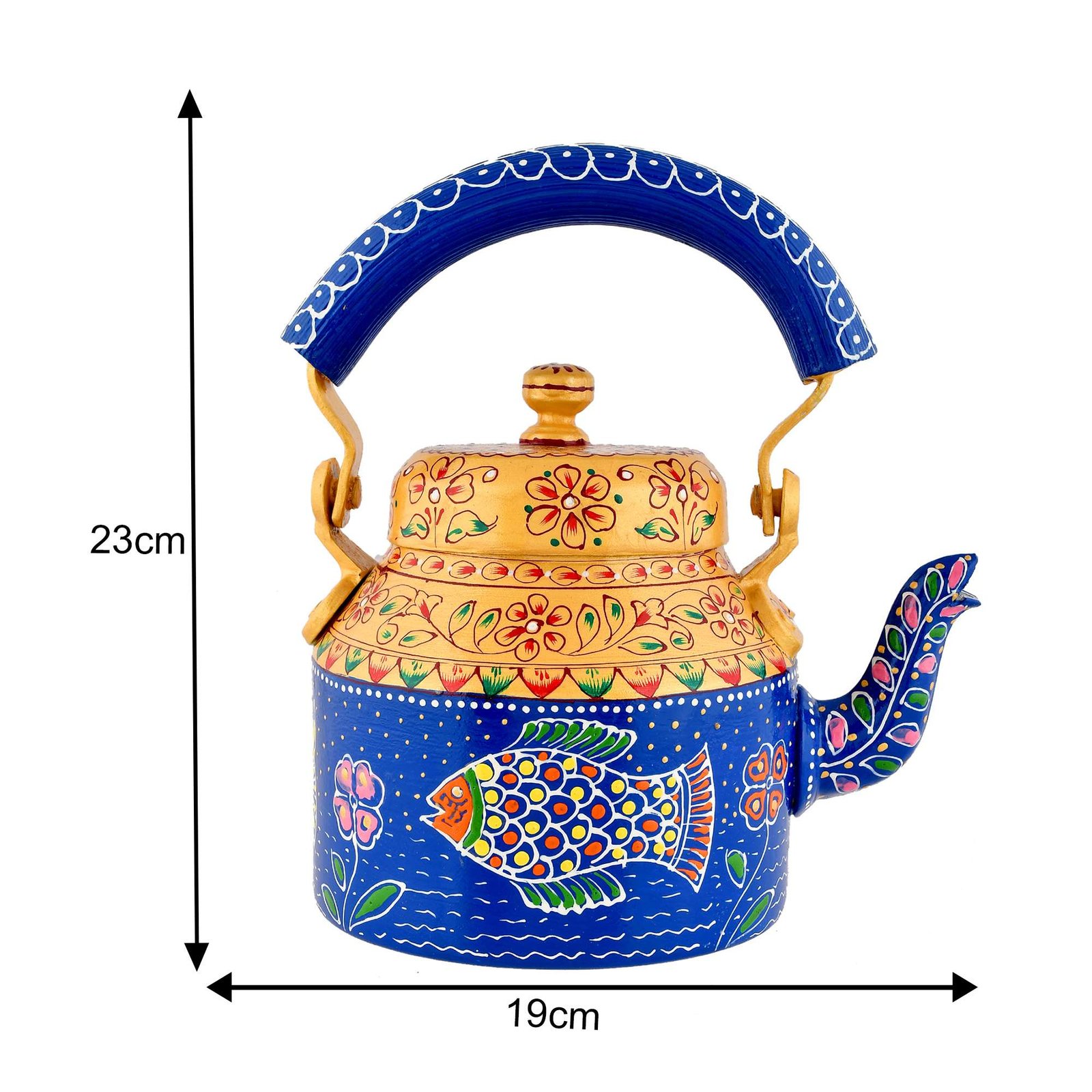 Hand-Painted Aluminium Tea Kettle - 750 ml for kitchen décor Home Décor , Tea Party , Serving - Image 4