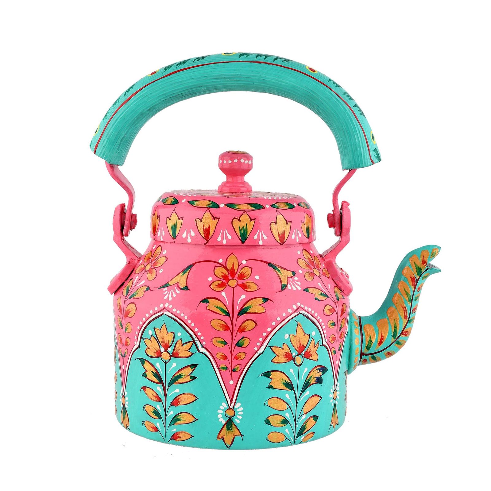 Hand-Painted Aluminium Tea Kettle - 750 ml for kitchen décor Home Décor , Tea Party , Serving - Image 2