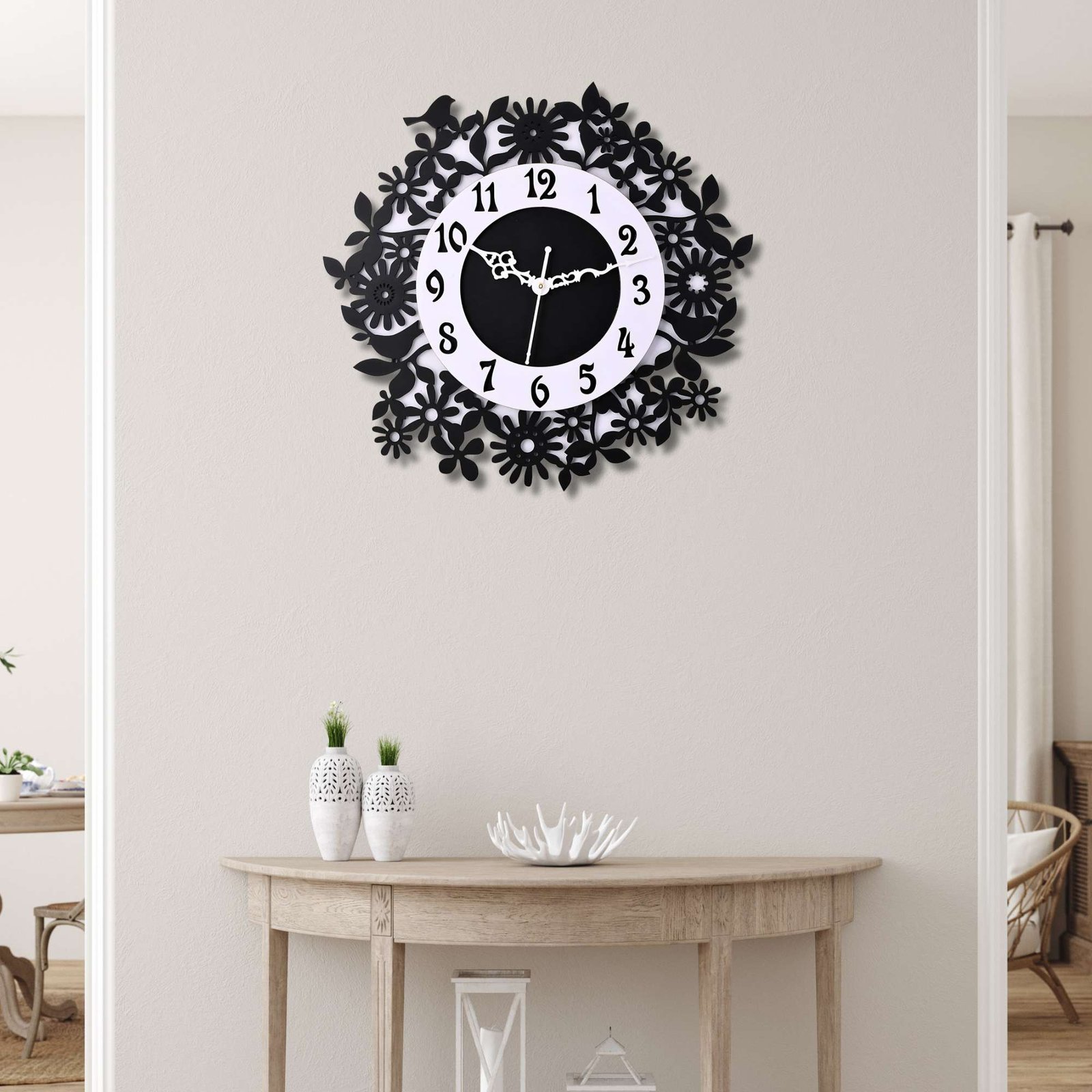 Wooden Silent Non-Ticking Wall Clock for Home Stylish Latest Designer Wall Clock for Home Living Room Bedroom Office Hall