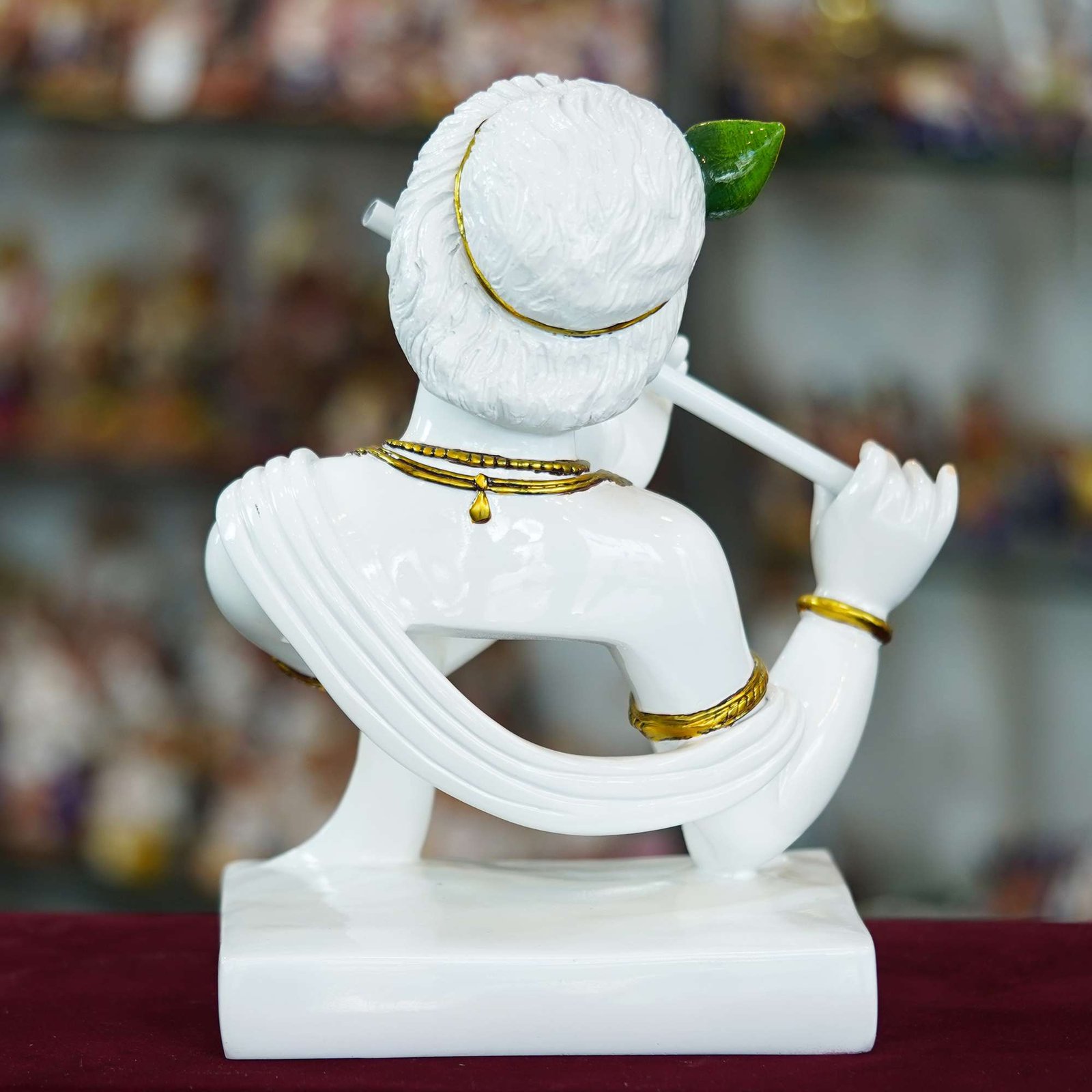 Marble Handmade Flute Krishna For Home Décor Handcrafted Showpiece For Table Décor Temple Décor - Image 4