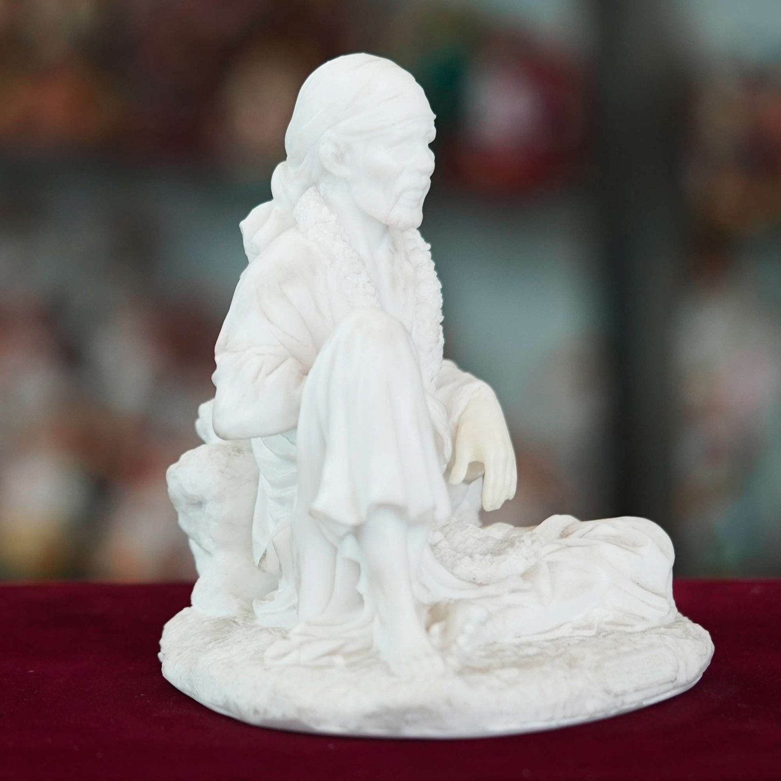Marble Handmade Sai Baba Idol For Home Décor Handcrafted Showpiece For Table Décor(8 INCHES HEIGHT) - Image 3